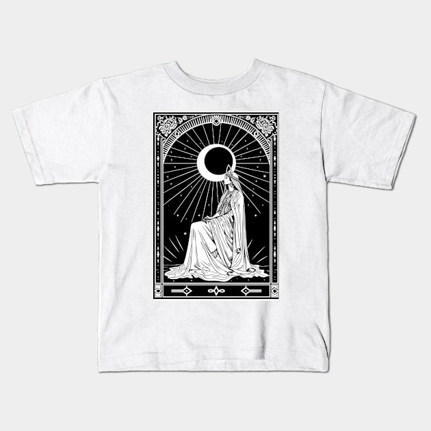 Moon Goddess Kids T-Shirt by TacoTruckShop